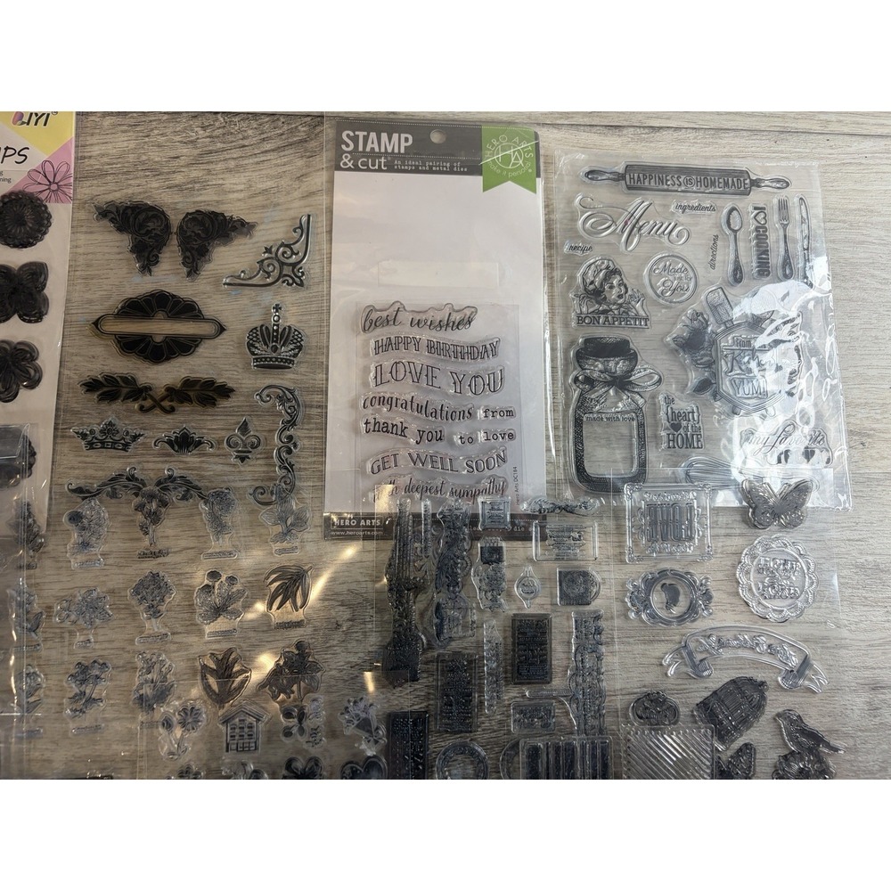 Lot of Scrapbooking Clear Stamps For Crafters Floral Months Retro Vintage - Picture 8 of 8